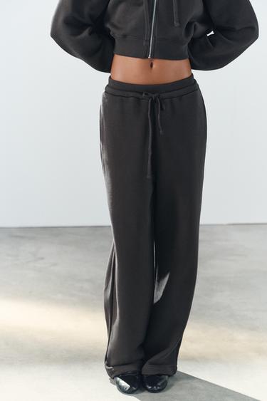 FLEECE DRAWSTRING PANTS — Anthracite grey 2