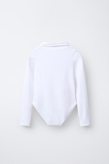 HIGH NECK BODYSUIT - White by Zara - Image 1