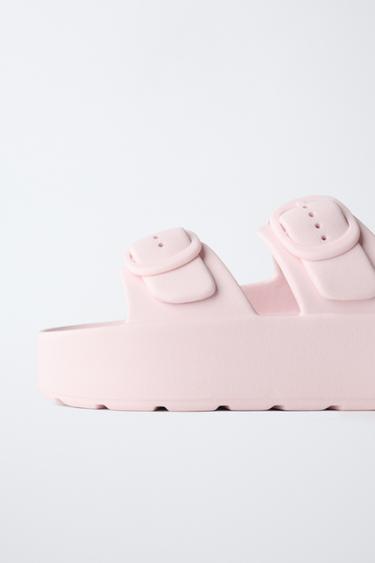 RUBBERISED BUCKLE SANDALS - Pink by Zara - Image 5