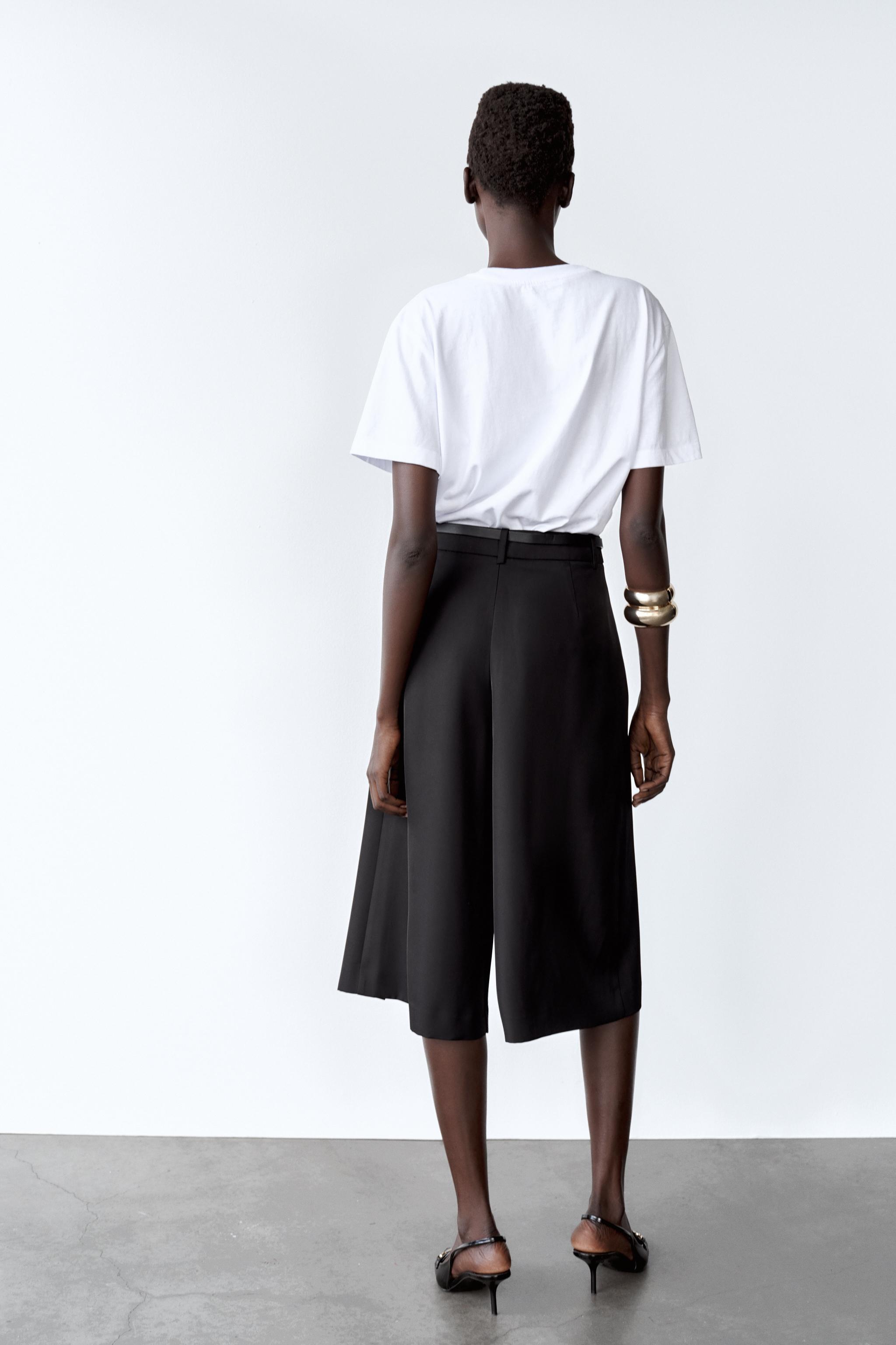 【ZARA】ロング丈チェーンベルトバミューダパンツ| 2143/721/800 ロング丈バギーデニムバミューダパンツ - カーボングレー | ZARA