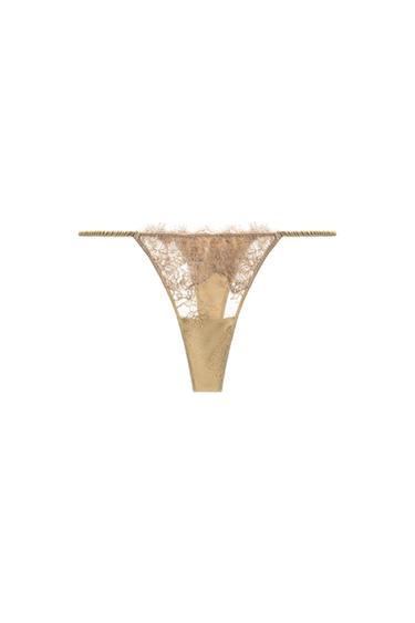 LACE THONG - Ecru by Zara