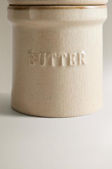 BEURRIER CYLINDRIQUE EN GRÈS - Gris de Zara - Image 2