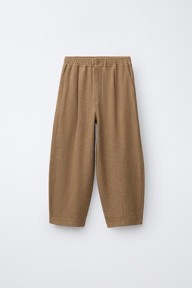 TEXTURED TROUSERS - Caramel by Zara