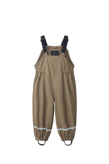 POGUMOVANÉ KALHOTY S LACLEM WATER-RESISTANT - Hnědá / Tmavošedá od Zara
