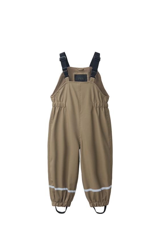 Zara WATER-RESISTANT RUBBERIZED OVERALLS - Brown / Taupe - Image 0