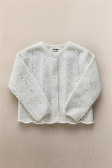 VESTE BÉBÉ CACHEMIRE - Blanc cassé de Zara - Image 6
