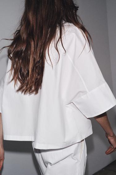 CHEMISE EN POPELINE ZW COLLECTION - Blanc de Zara - Image 2