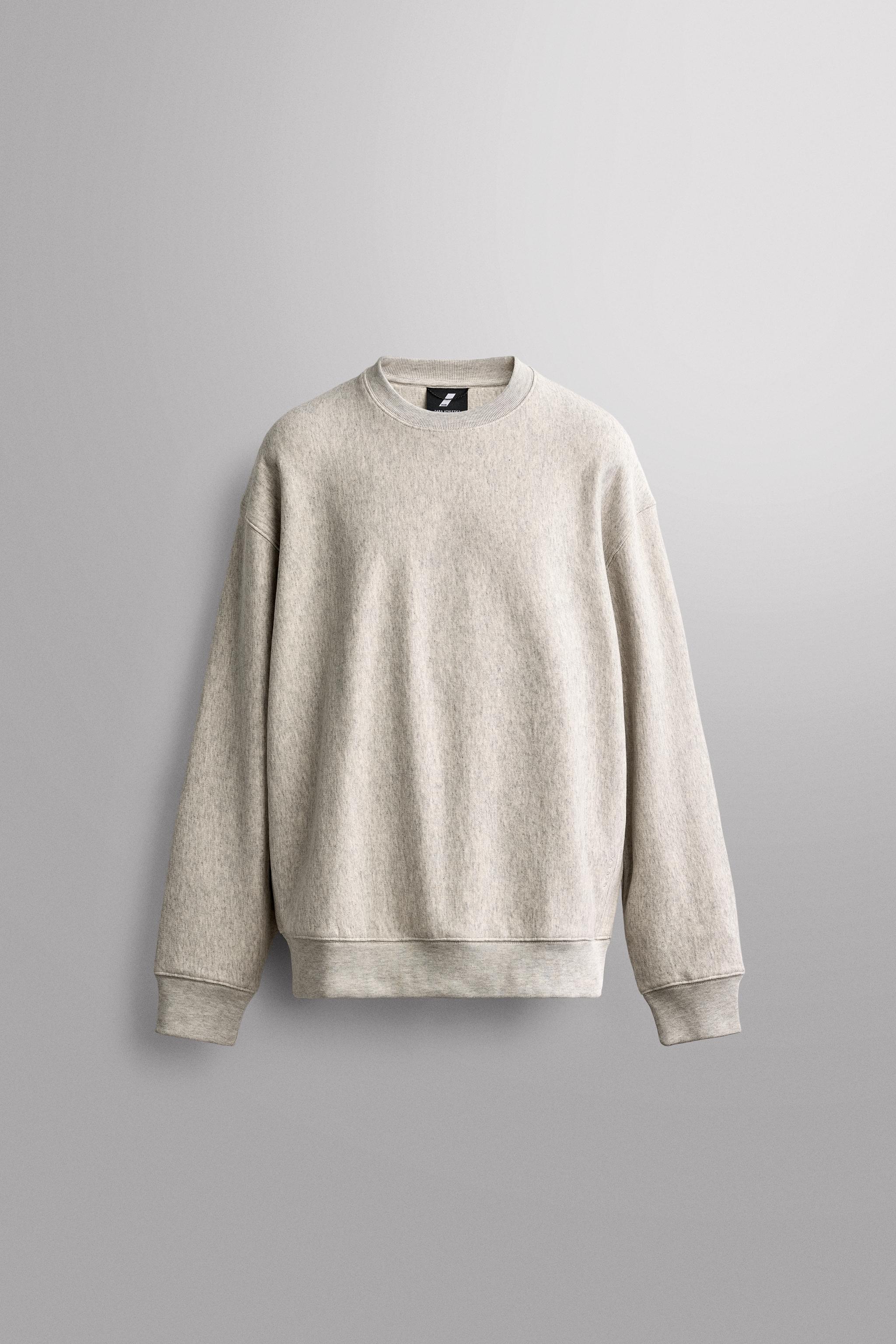 COTTON CREWNECK SWEATSHIRT — Gray marl