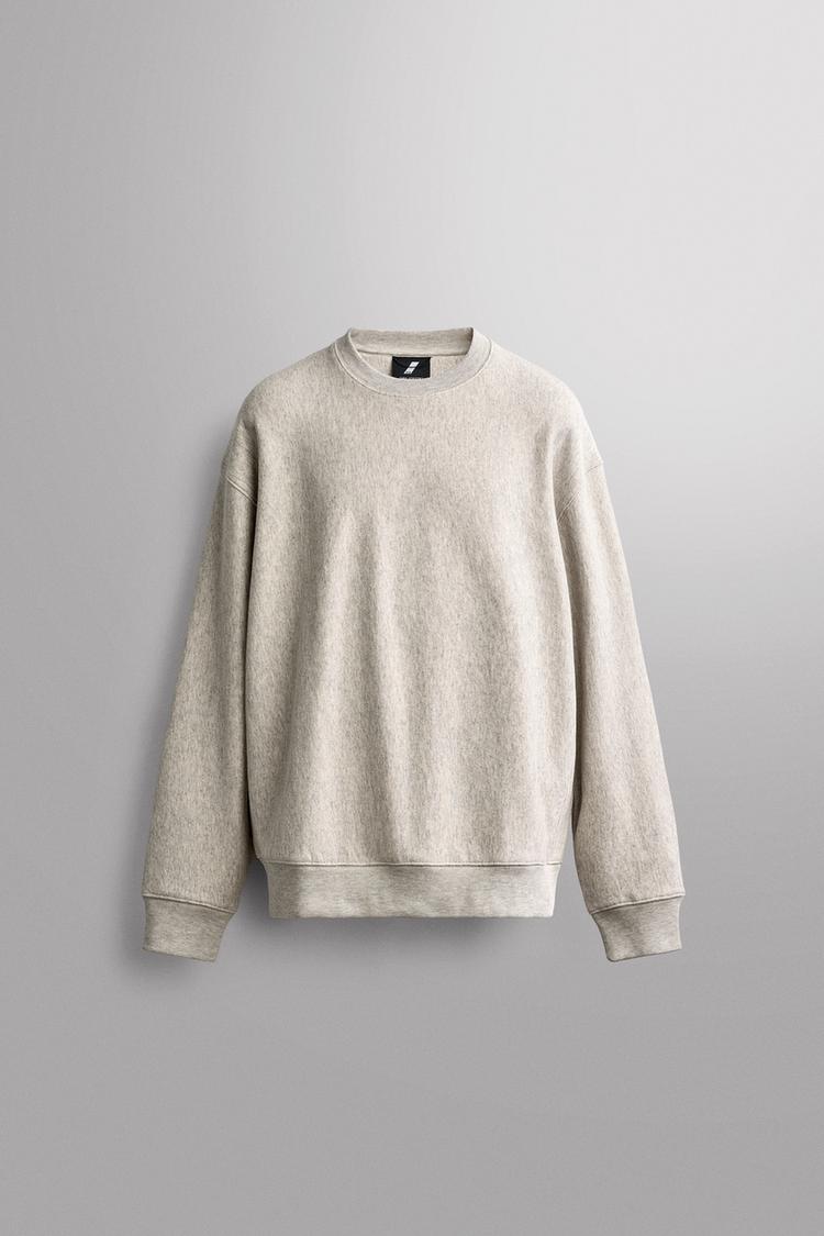 RELAXED FIT CREWNECK SWEATSHIRT — Gray marl