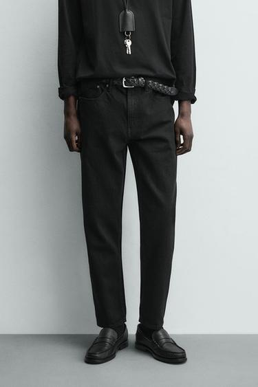 SLIM TAPERED FIT JEANS - Black by Zara