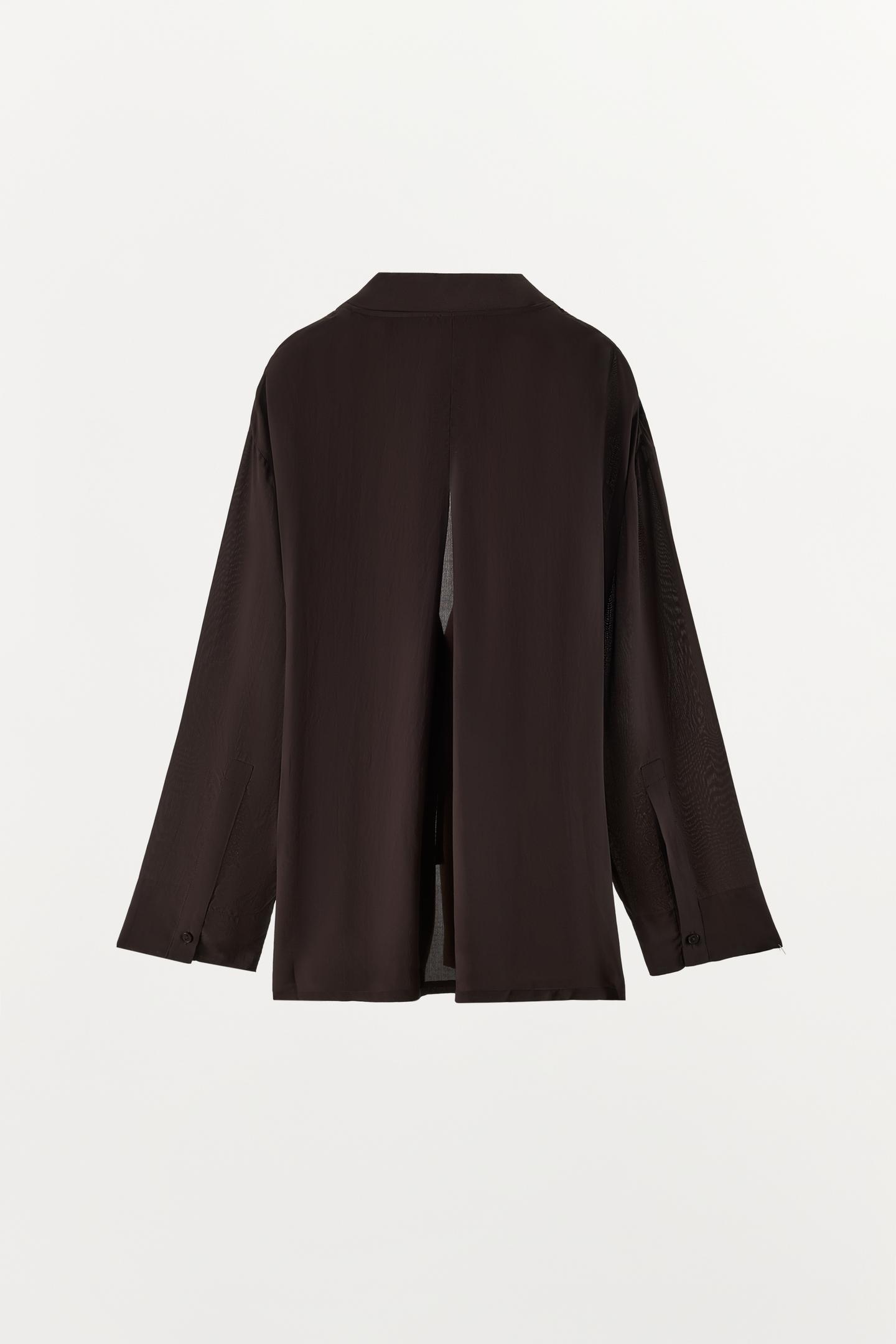 Женская блузка Zara Velvet Embroidery Wrap Blouse, цвет: Шоколадный — фото 9