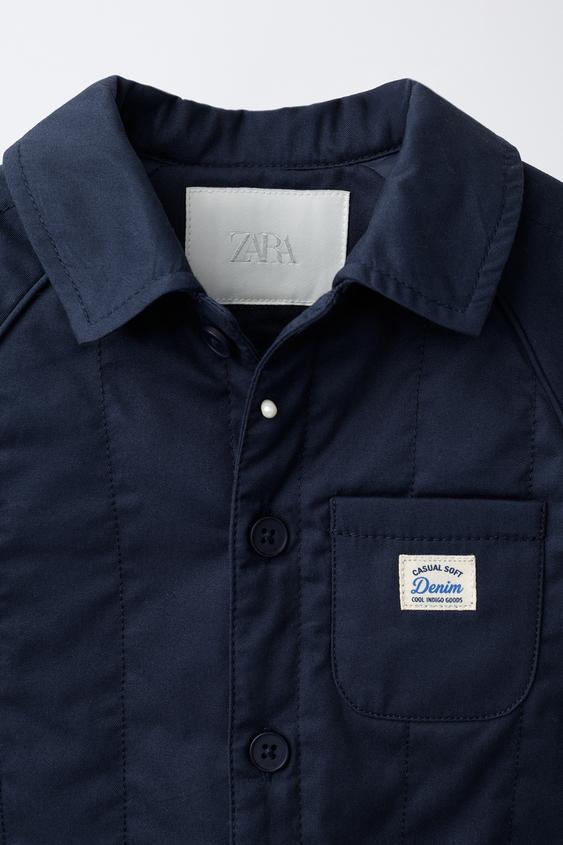 VESTE MATELASSÉE À ÉTIQUETTE - Bleu / Indigo de Zara - Image 2