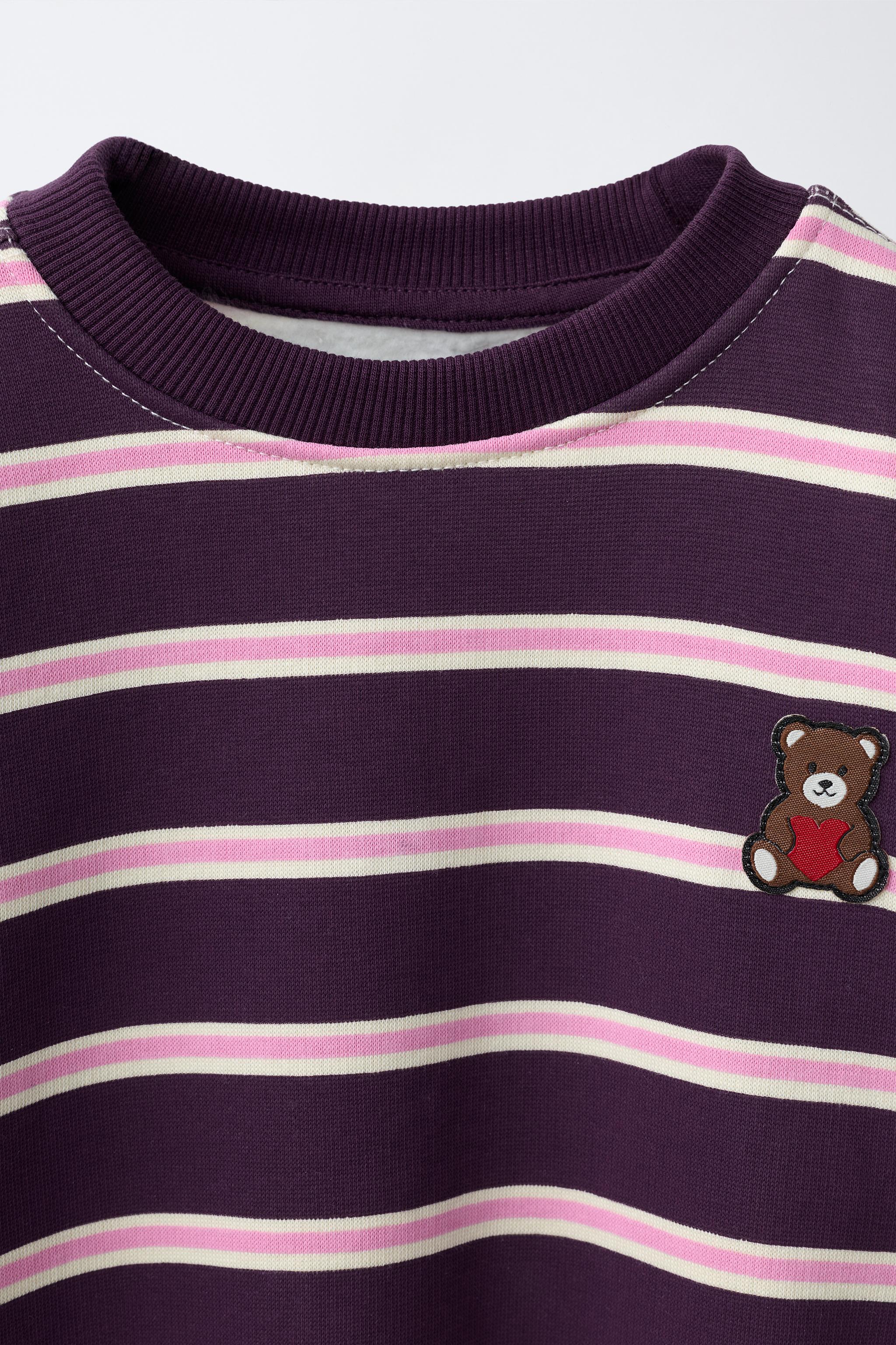 SWEAT RAYURES ET PIÈCE OURS