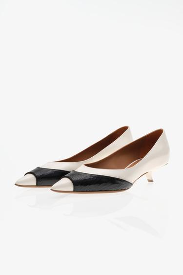LIMITED EDITION LEATHER KITTEN HEELS — Multi-color 1