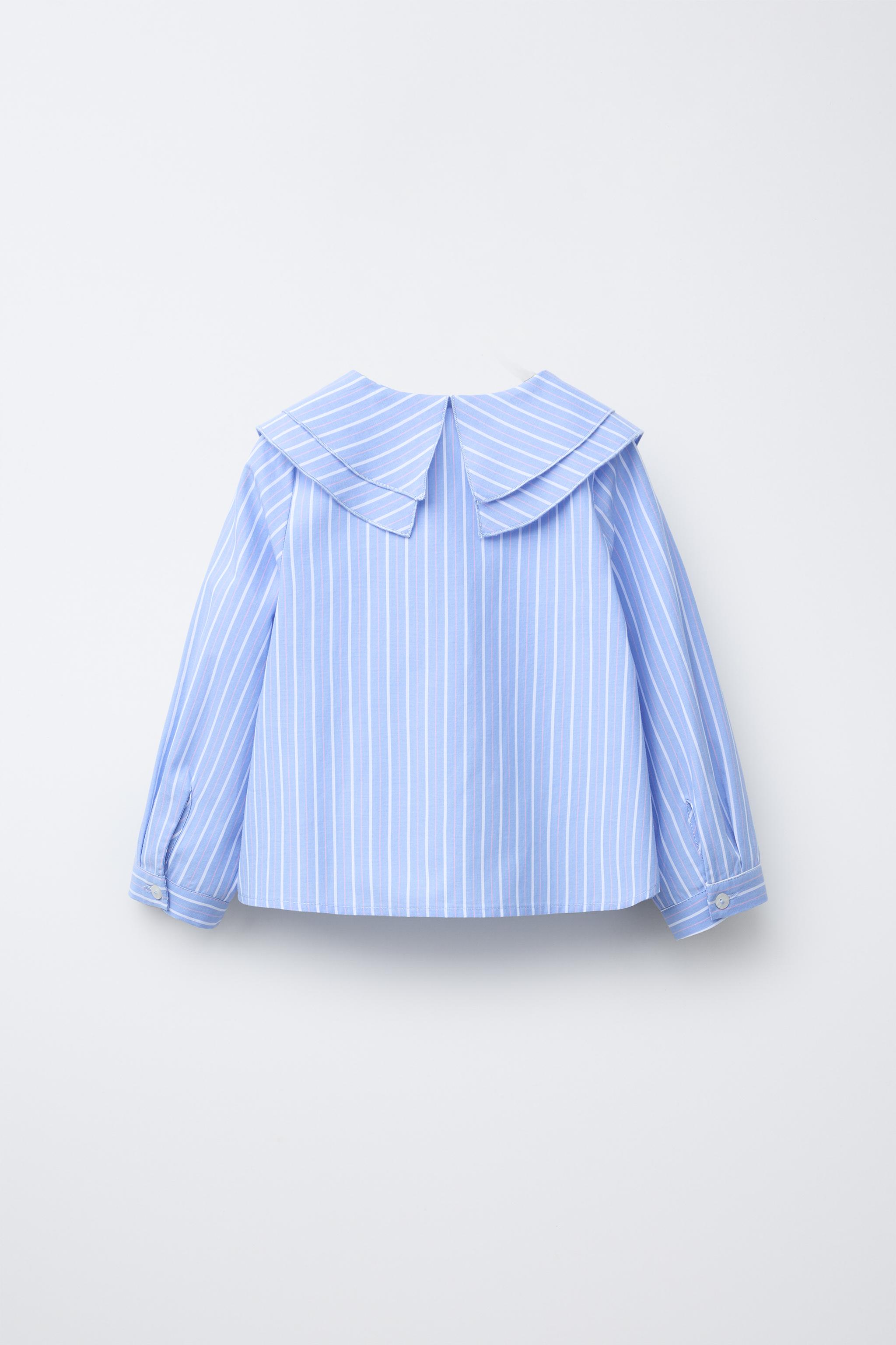 リボンストライプシャツ - ライトブルー | ZARA Japan / 日本