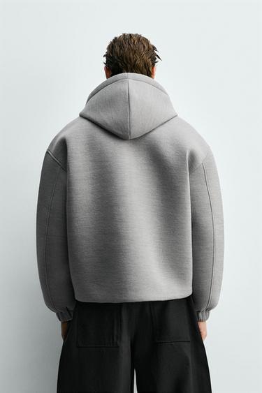 COMPACT BOXY FIT ZIP-UP SWEATSHIRT - Light grey by Zara - Image 2