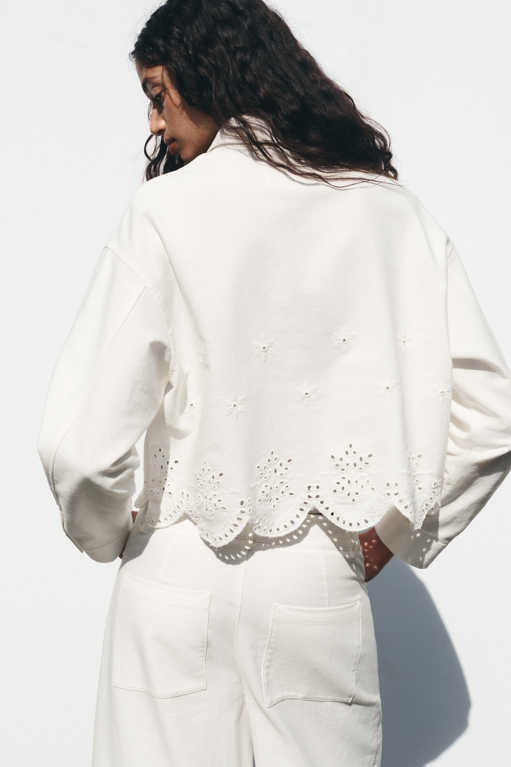JACKET WITH CUTWORK EMBROIDERY - White | ZARA Spain JACKET WITH CUTWORK EMBROIDERY - White | ZARA Spain