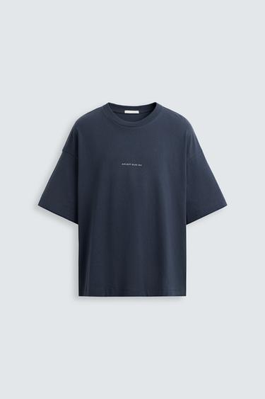 Zara SUN PRINT T-SHIRT - Blue