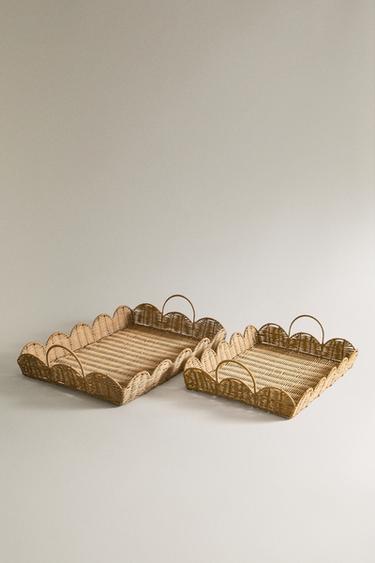 BAKKE I RATTAN - lys beig fra Zara - Billede 0