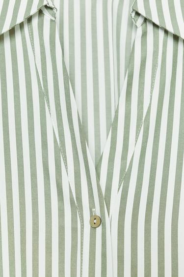 CHEMISE RAYURES MANCHES À REVERS - Raie verte de Zara - Image 7