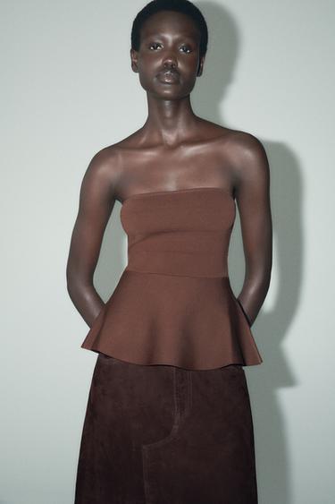 TOP PALABRA DE HONOR - Chocolate de Zara