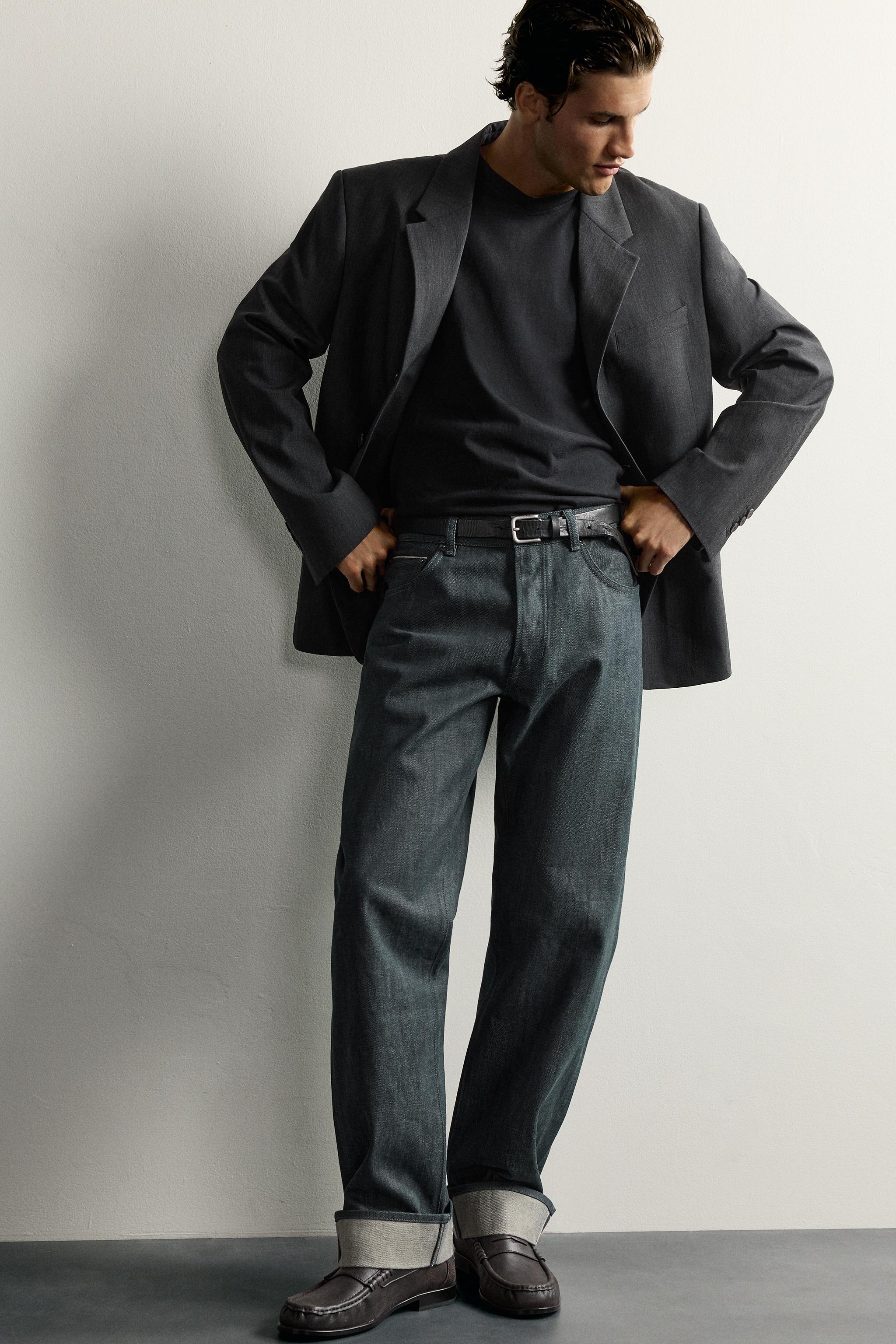 Zara STRAIGHT FIT KIVRIK PAÇALI SELVEDGE JEAN görsel 7