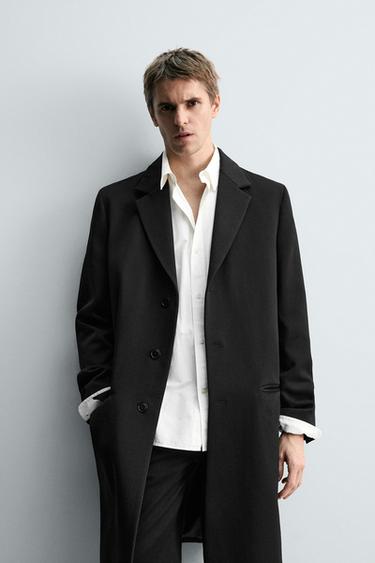 LIGHTWEIGHT WOOL COAT - Black by Zara