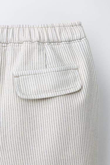 STRIPED BAGGY TROUSERS - Ecru by Zara