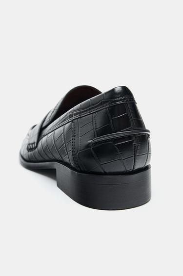 EMBOSSED PENNY LOAFERS - Black by Zara - Image 3