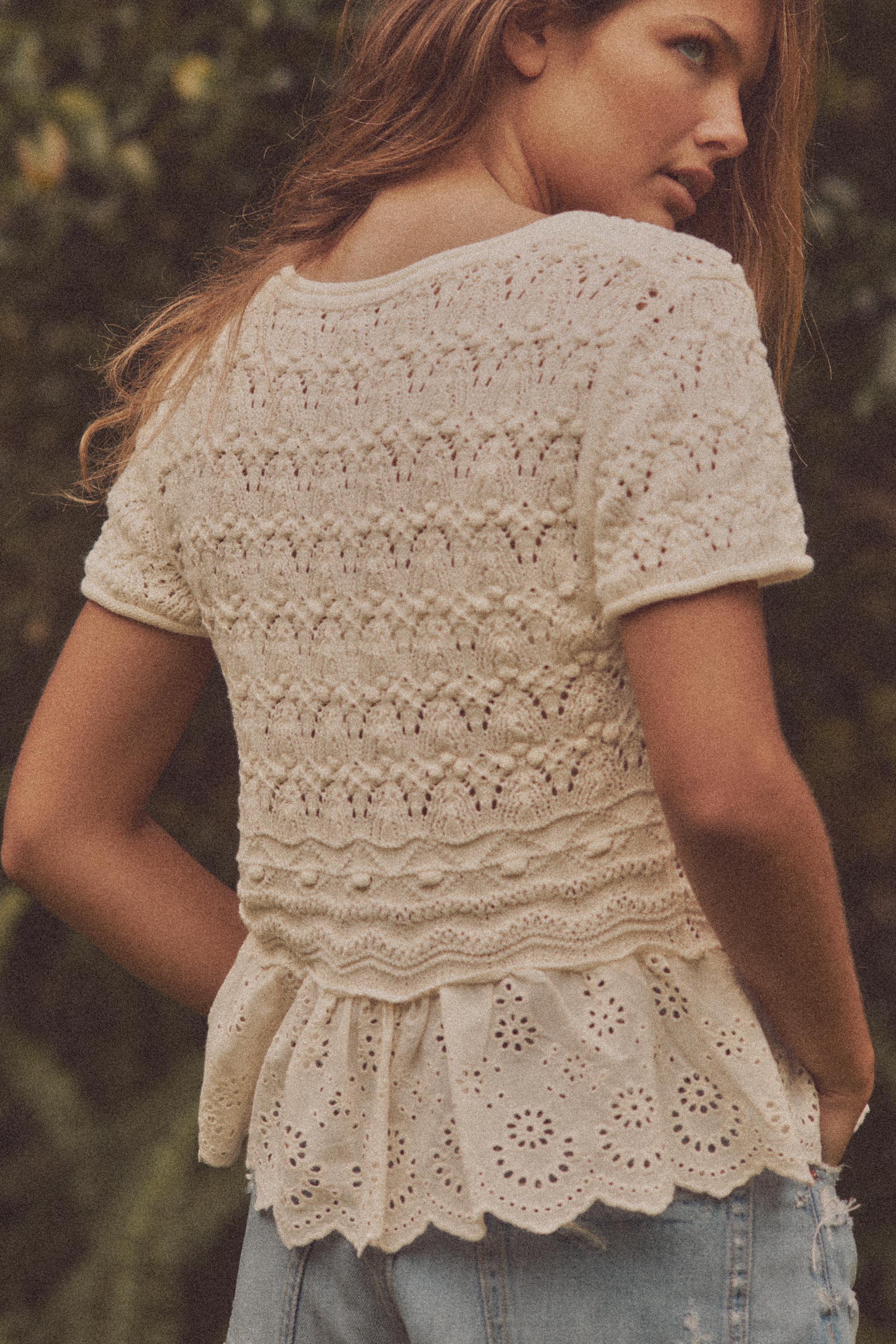 COMBINATION KNIT TOP - Beige | ZARA United States