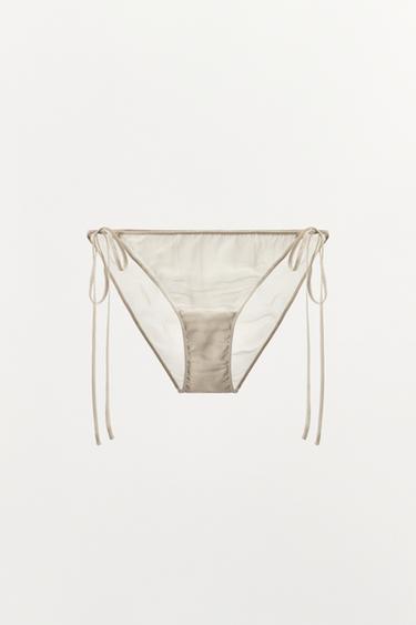 ΣΛΙΠ 100% ΜΕΤΑΞΙ ΜΕ ΚΟΡΔΟΝΙΑ - ΛΕΥΚΟ του Zara