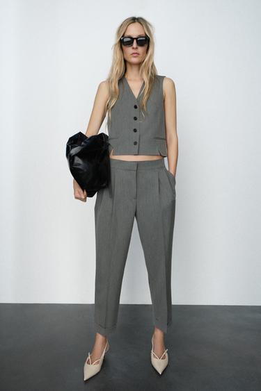 CHALECO ABERTURAS - Gris de Zara - Imagen 0