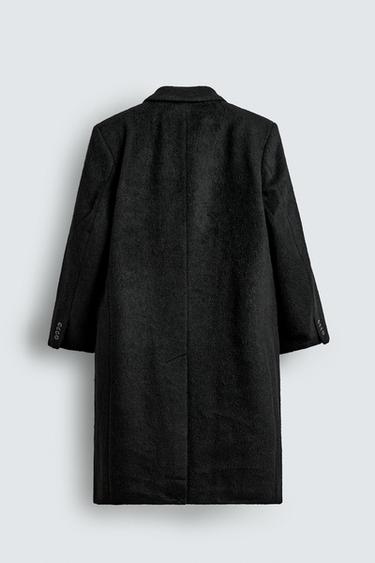 MANTEAU CROISÉ AVEC LAINE - Noir de Zara - Image 9