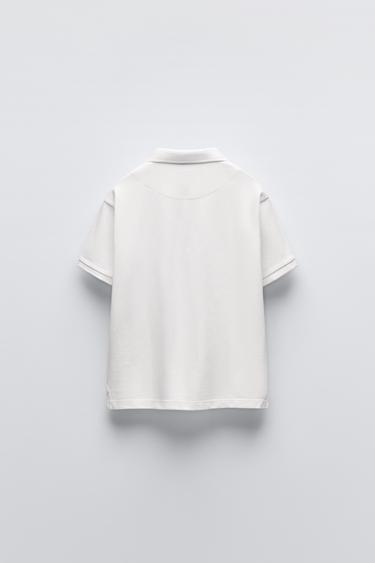 PLAIN BASIC POLO SHIRT - White by Zara - Image 1