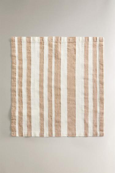 PACK OF LINEN NAPKINS WITH STRIPES (PACK OF 2) - Light beige by Zara - Image 1