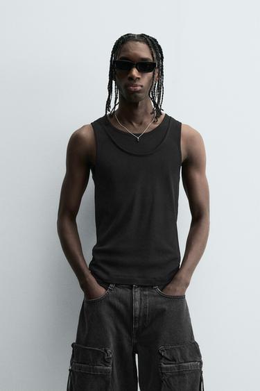 CAMISETA TANK RIB - Negro de Zara