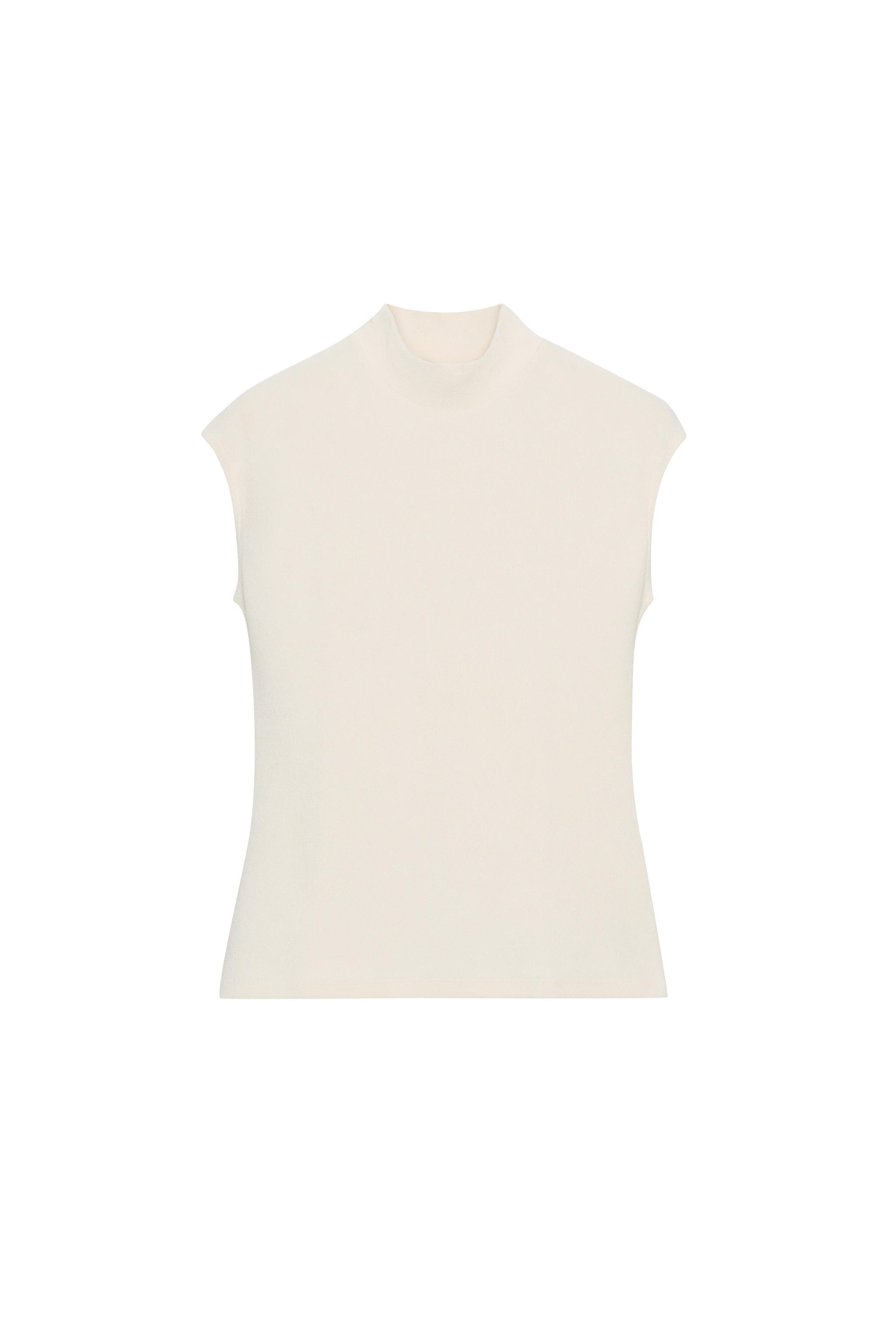 SOFT HIGH NECK TOP - Oyster-white | ZARA Canada
