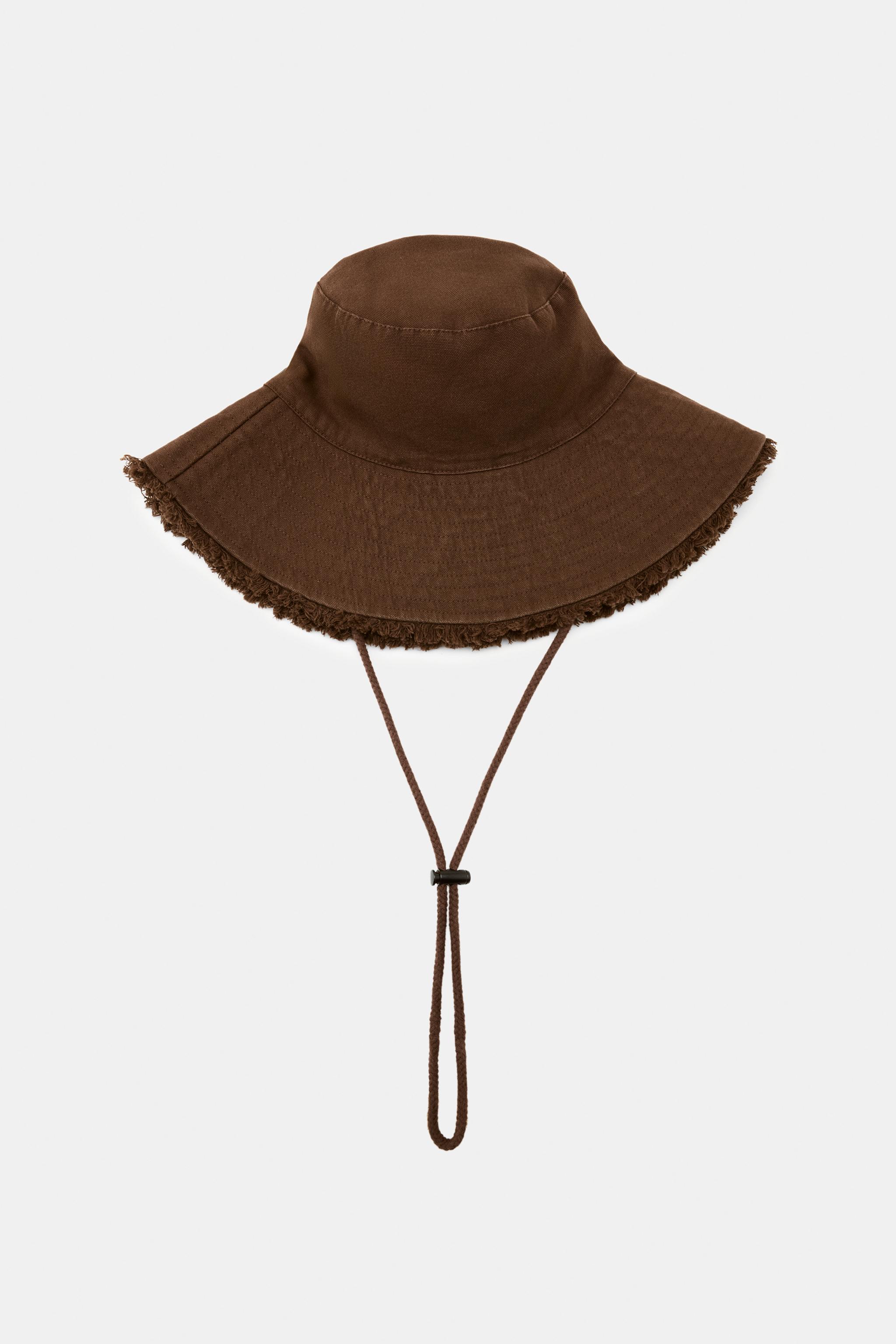100% COTTON BUCKET HAT - Brown | ZARA United States