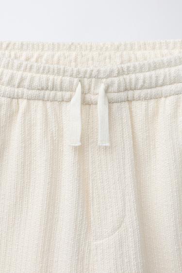RUSTIC TEXTURED BERMUDA SHORTS - Ecru by Zara - Image 2