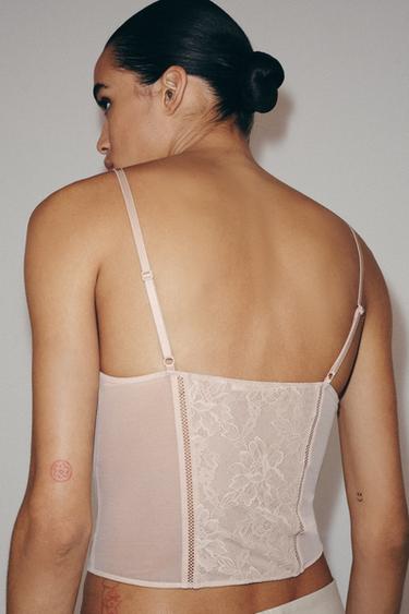 CONTRAST CORSET WITH STRAPS - Beige-pink by Zara - Image 2