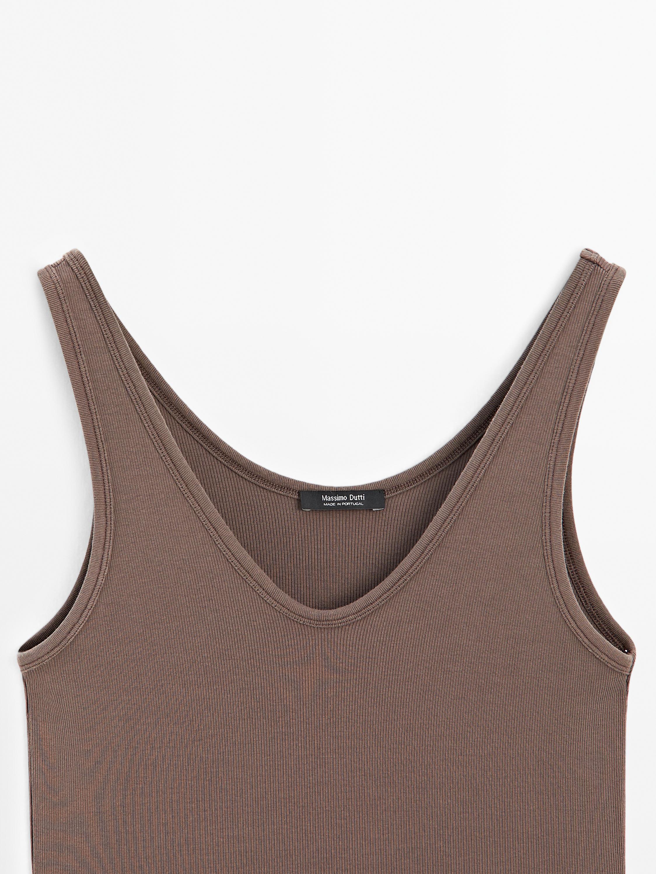 Cotton blend strappy top