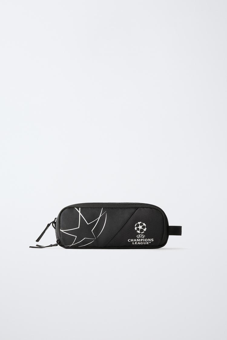 UEFA CHAMPIONS LEAGUE® GLOW-IN-THE-DARK POUCH — Black