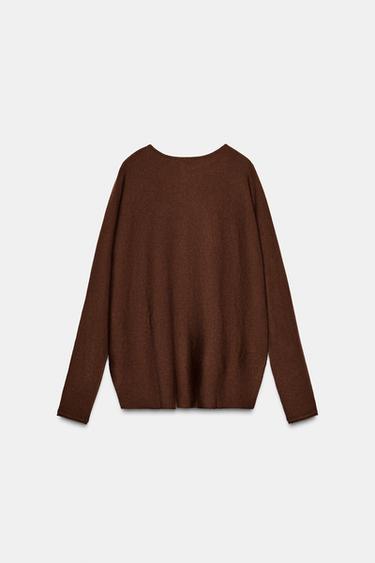 KNIT CAPE JUMPER - Chocolate by Zara - Image 3
