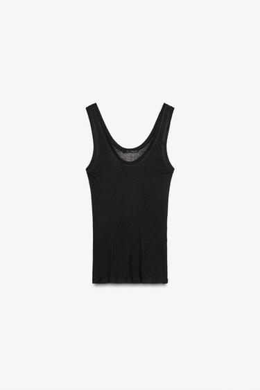 T- SHIRT AUS SUPIMA®-BAUMWOLLE - Schwarz von Zara