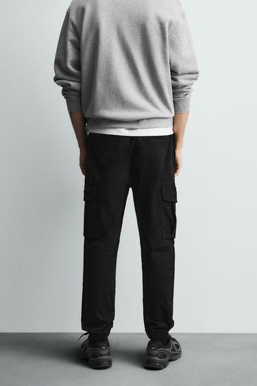 SLIM FIT CARGO TROUSERS - Black by Zara