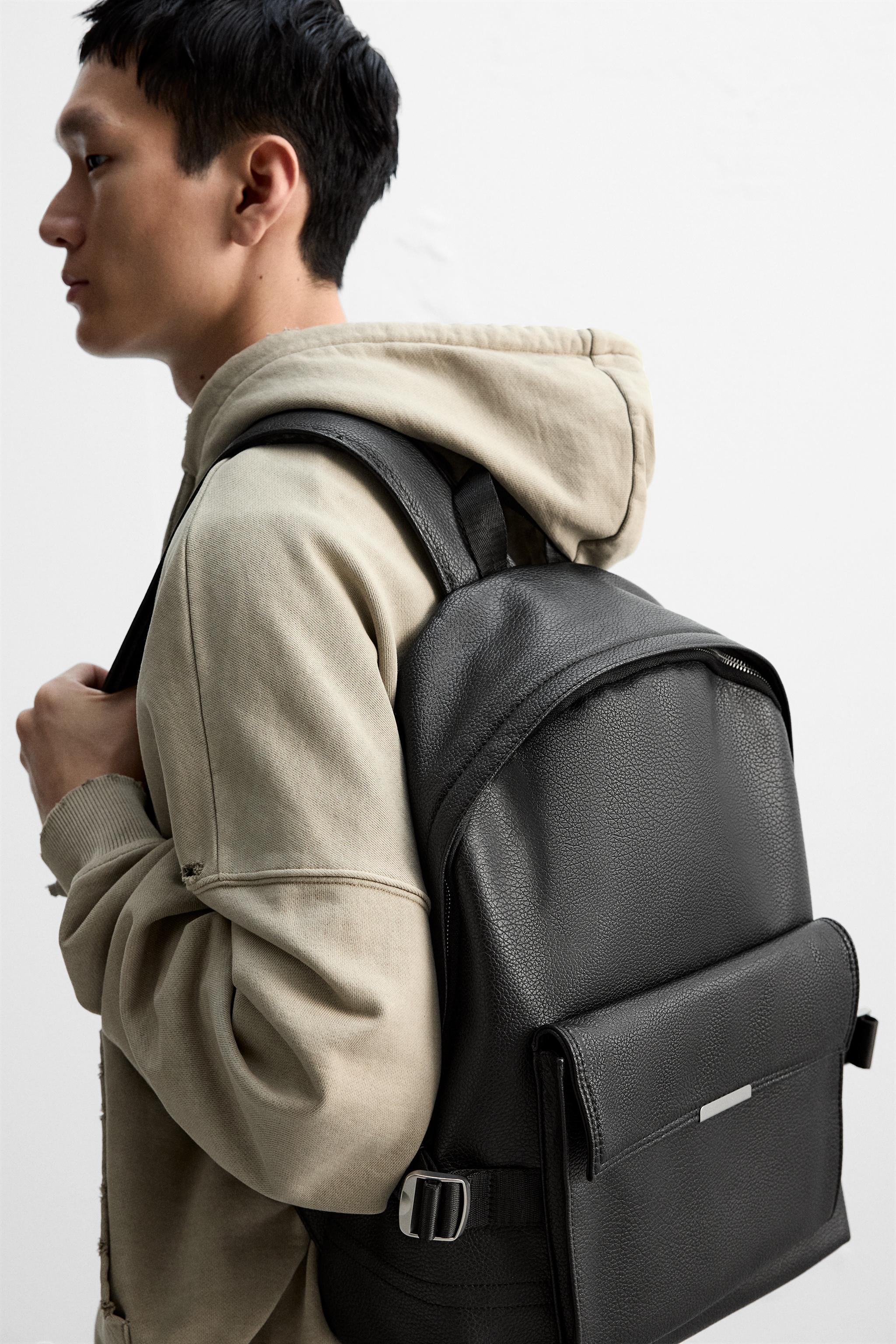 Zara black backpack sale