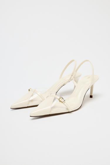 VINYL SLINGBACKS WITH BUCKLE - White by Zara - Image 2