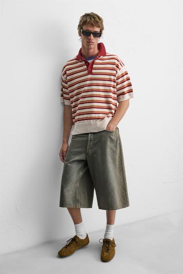 STRIPED TEXTURED KNIT POLO SHIRT - Multicoloured by Zara - Image 5