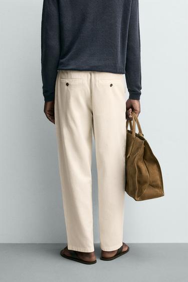 PANTALON CHINO COUPE DÉCONTRACTÉE - Écru de Zara - Image 2
