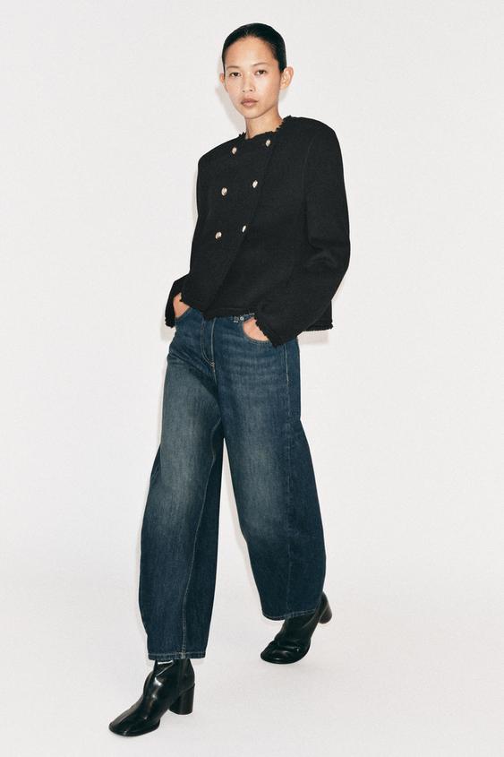 ZW COLLECTION SHORT JACKET WITH WOOL BLEND BUTTONS - Black by Zara - Image 0